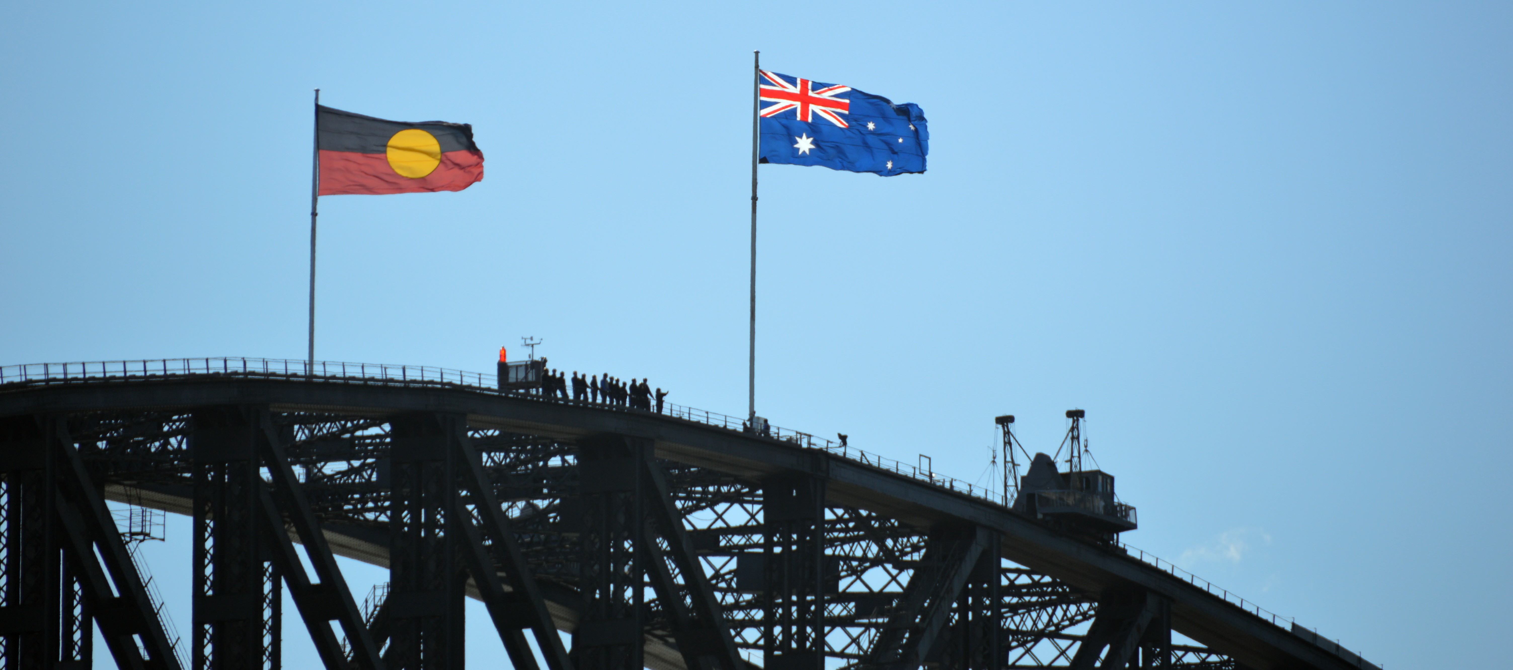 Drapeau aborigène et Australien.