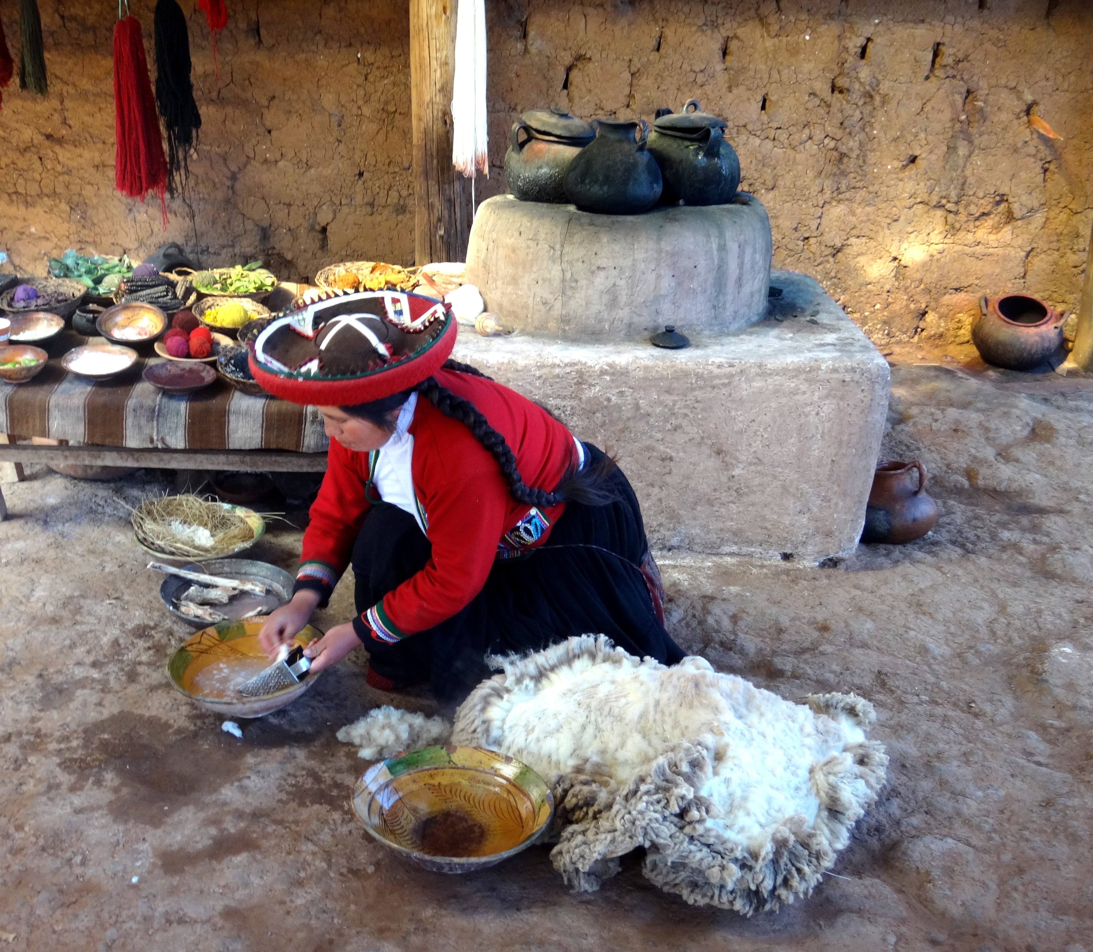 Nettoyage de la laine d'Alpaga